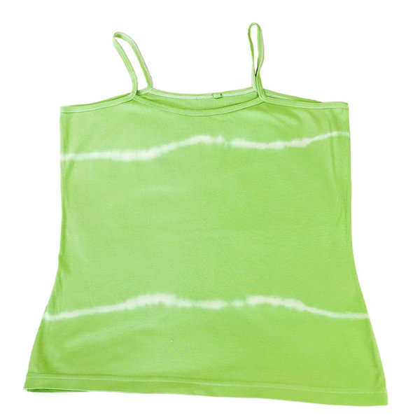Damen Trägershirt, Gr. XL Hand Gefärbt in Fühlingsgrün Einzelstück